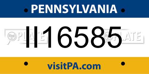 II16585 Pennsylvania License Plate