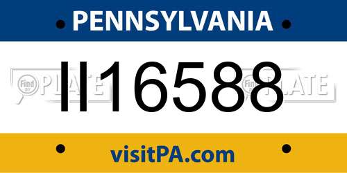 II16588 Pennsylvania License Plate