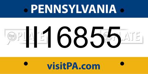 II16855 Pennsylvania License Plate
