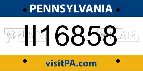 II16858 Pennsylvania License Plate
