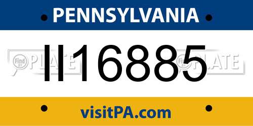 II16885 Pennsylvania License Plate