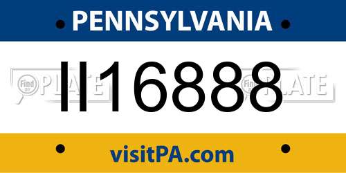 II16888 Pennsylvania License Plate