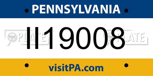 II19008 Pennsylvania License Plate