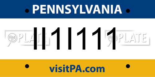 II1I111 Pennsylvania License Plate