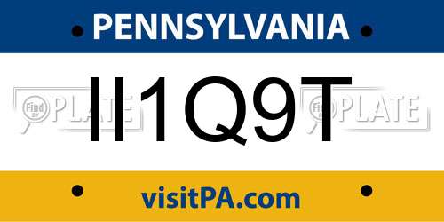II1Q9T Pennsylvania License Plate