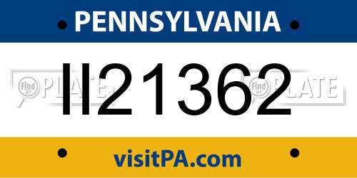 II21362 Pennsylvania License Plate