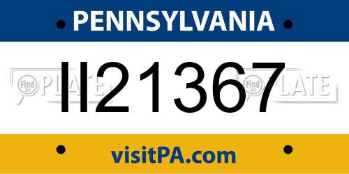 II21367 Pennsylvania License Plate