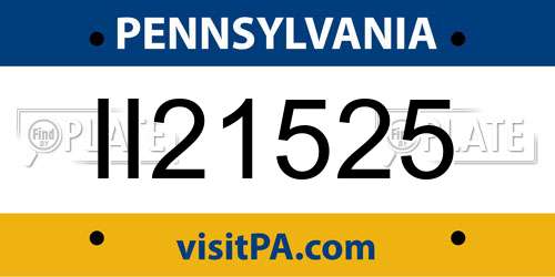 II21525 Pennsylvania License Plate