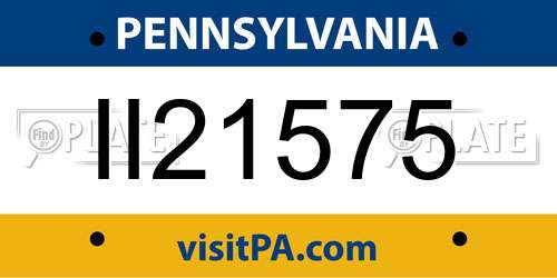 II21575 Pennsylvania License Plate