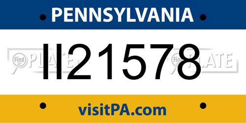 II21578 Pennsylvania License Plate