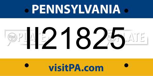II21825 Pennsylvania License Plate