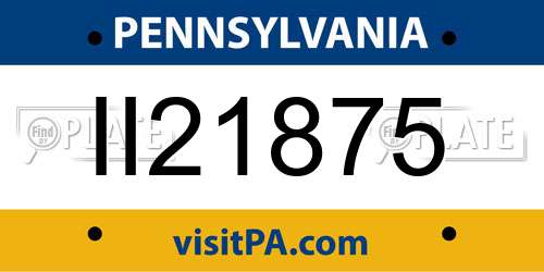 II21875 Pennsylvania License Plate