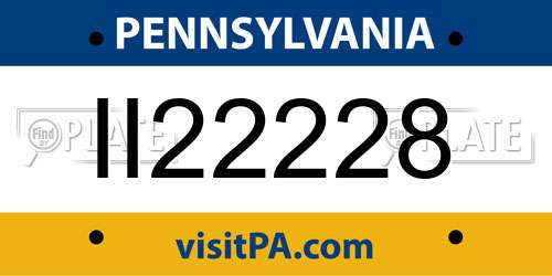 II22228 Pennsylvania License Plate