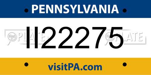 II22275 Pennsylvania License Plate