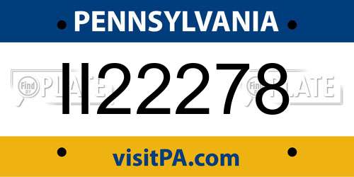 II22278 Pennsylvania License Plate