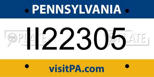 II22305 Pennsylvania License Plate