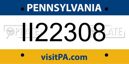 II22308 Pennsylvania License Plate