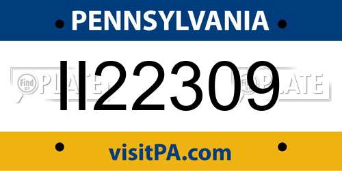 II22309 Pennsylvania License Plate