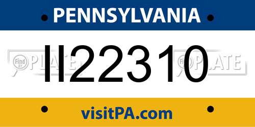 II22310 Pennsylvania License Plate