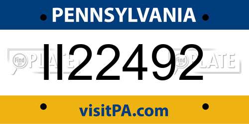 II22492 Pennsylvania License Plate