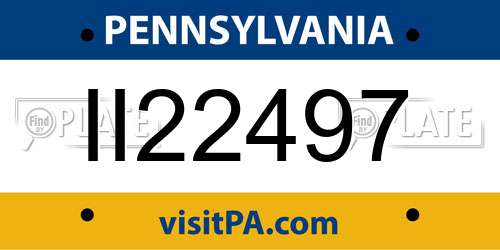 II22497 Pennsylvania License Plate