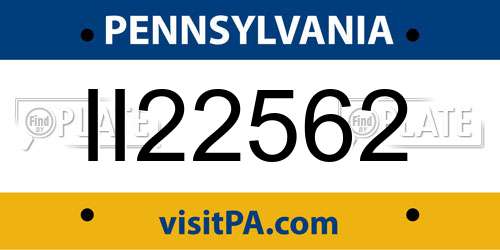 II22562 Pennsylvania License Plate