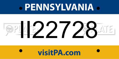 II22728 Pennsylvania License Plate