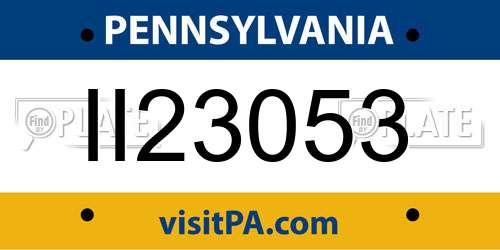 II23053 Pennsylvania License Plate
