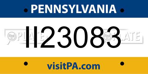 II23083 Pennsylvania License Plate