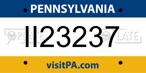 II23237 Pennsylvania License Plate