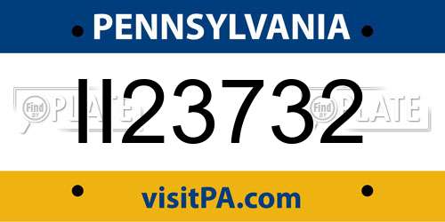 II23732 Pennsylvania License Plate