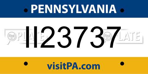 II23737 Pennsylvania License Plate