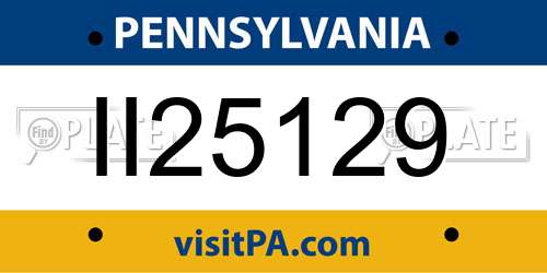 II25129 Pennsylvania License Plate