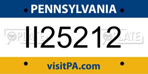 II25212 Pennsylvania License Plate