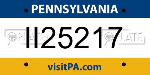 II25217 Pennsylvania License Plate