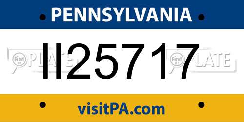 II25717 Pennsylvania License Plate