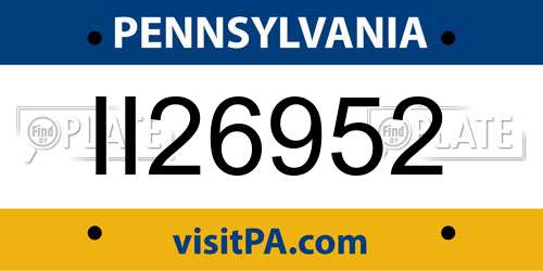 II26952 Pennsylvania License Plate
