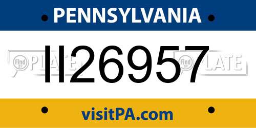 II26957 Pennsylvania License Plate
