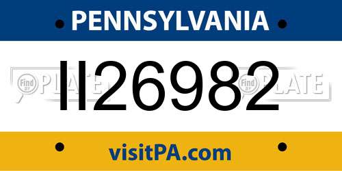 II26982 Pennsylvania License Plate