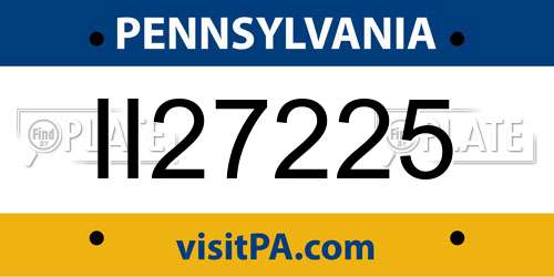 II27225 Pennsylvania License Plate