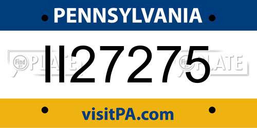 II27275 Pennsylvania License Plate