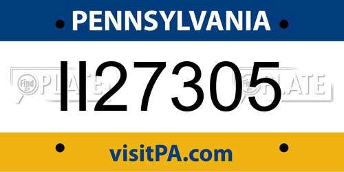 II27305 Pennsylvania License Plate