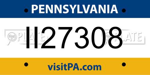 II27308 Pennsylvania License Plate