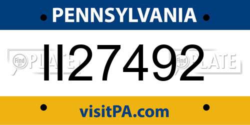 II27492 Pennsylvania License Plate