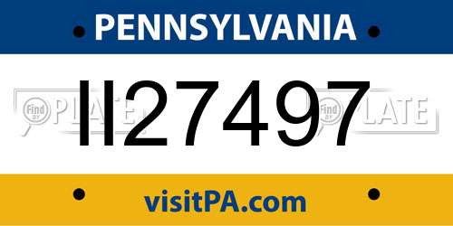 II27497 Pennsylvania License Plate