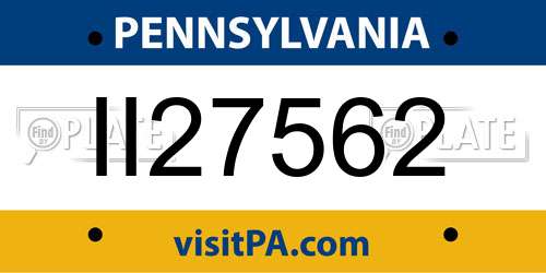 II27562 Pennsylvania License Plate