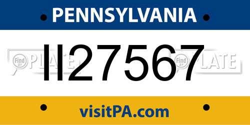 II27567 Pennsylvania License Plate