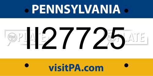 II27725 Pennsylvania License Plate