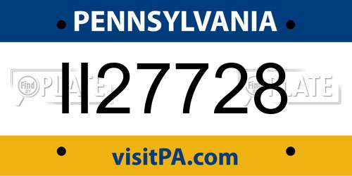II27728 Pennsylvania License Plate