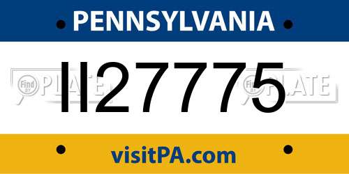 II27775 Pennsylvania License Plate